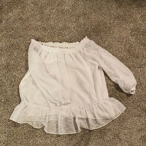 Banana Republic White Off the Shoulder Top